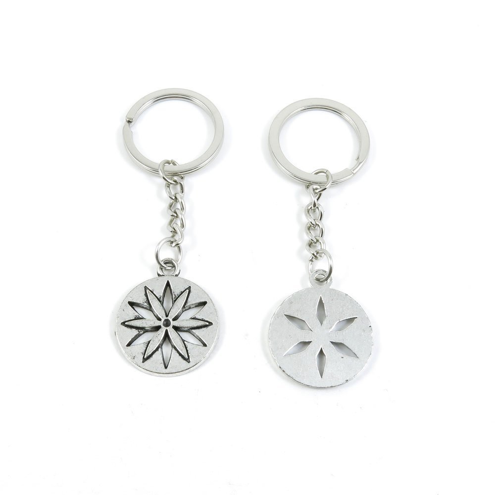1 Pieces Keyring Keychain Keytag Key Ring Chain Tag Door Car Wholesale Jewelry Making Charms Y5AG1 Flower Round Tag
