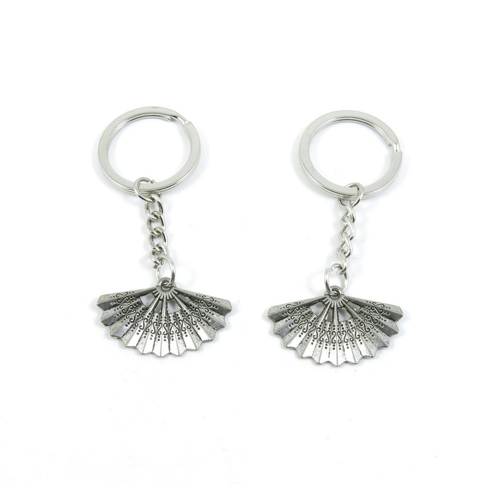 2 Pieces Keyring Keychain Keytag Key Ring Chain Tag Door Car Wholesale Jewelry Making Charms H6DC1 Folding Fan