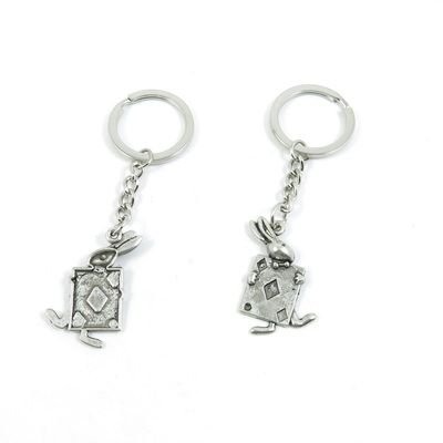 1 Pieces Keyring Keychain Keytag Key Ring Chain Tag Door Car Wholesale Jewelry Making Charms X8LS3 Poker Rabbit