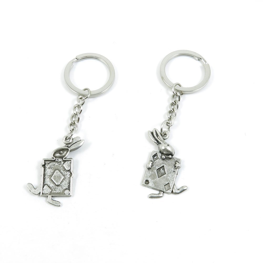 1 Pieces Keyring Keychain Keytag Key Ring Chain Tag Door Car Wholesale Jewelry Making Charms X8LS3 Poker Rabbit