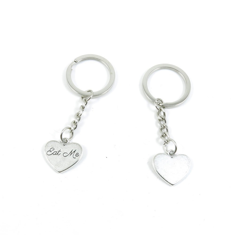 2 Pieces Keyring Keychain Keytag Key Ring Chain Tag Door Car Wholesale Jewelry Making Charms A3KH6 Eat Me Love Heart