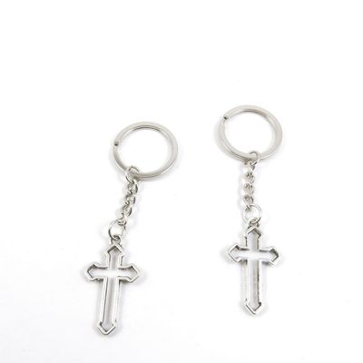 2 Pieces Keyring Keychain Keytag Key Ring Chain Tag Door Car Wholesale Jewelry Making Charms J4TU0 Latin Cross