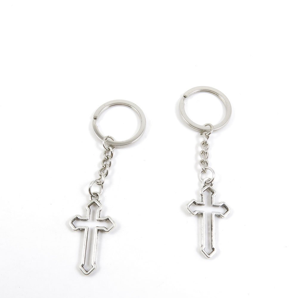 2 Pieces Keyring Keychain Keytag Key Ring Chain Tag Door Car Wholesale Jewelry Making Charms J4TU0 Latin Cross