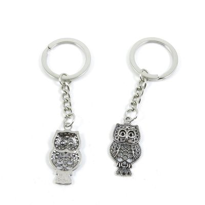 2 Pieces Keyring Keychain Keytag Key Ring Chain Tag Door Car Wholesale Jewelry Making Charms D9RO6 Owl