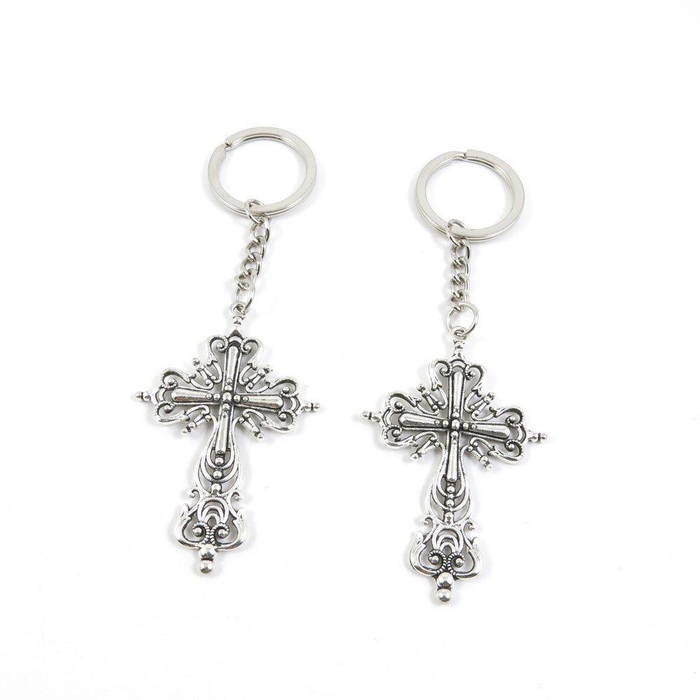 1 Pieces Keyring Keychain Keytag Key Ring Chain Tag Door Car Wholesale Jewelry Making Charms L8RX2 Latin Cross