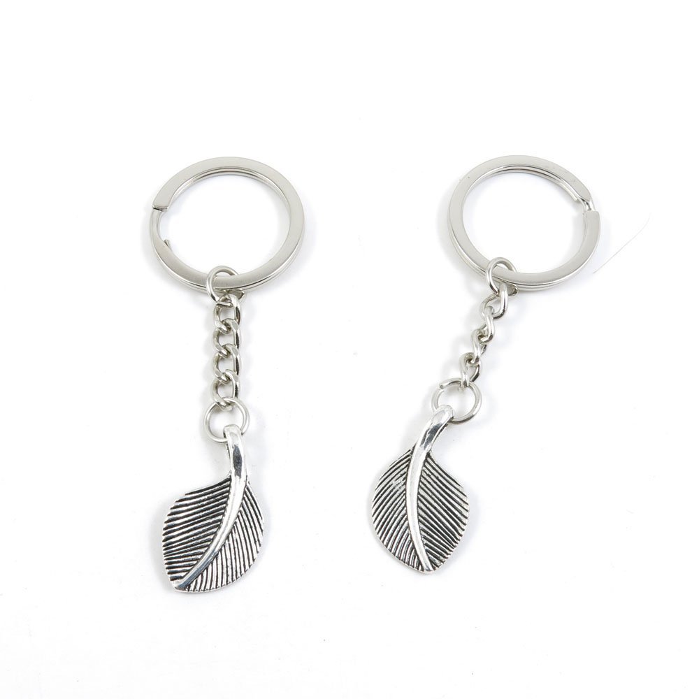 2 Pieces Keyring Keychain Keytag Key Ring Chain Tag Door Car Wholesale Jewelry Making Charms V0FV6 Leaf Leaves