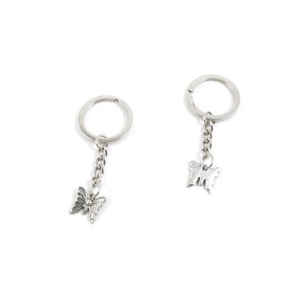 2 Pieces Keyring Keychain Keytag Key Ring Chain Tag Door Car Wholesale Jewelry Making Charms G3HV4 Butterfly