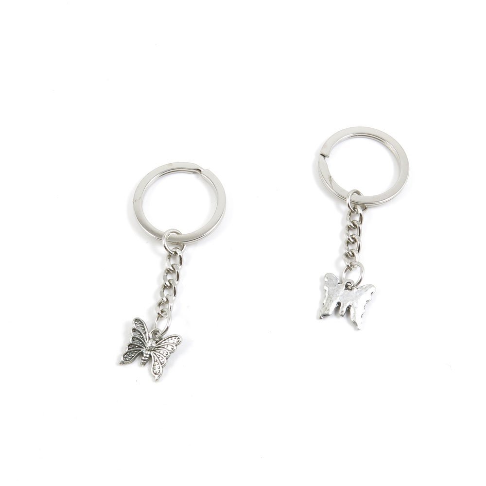 2 Pieces Keyring Keychain Keytag Key Ring Chain Tag Door Car Wholesale Jewelry Making Charms G3HV4 Butterfly
