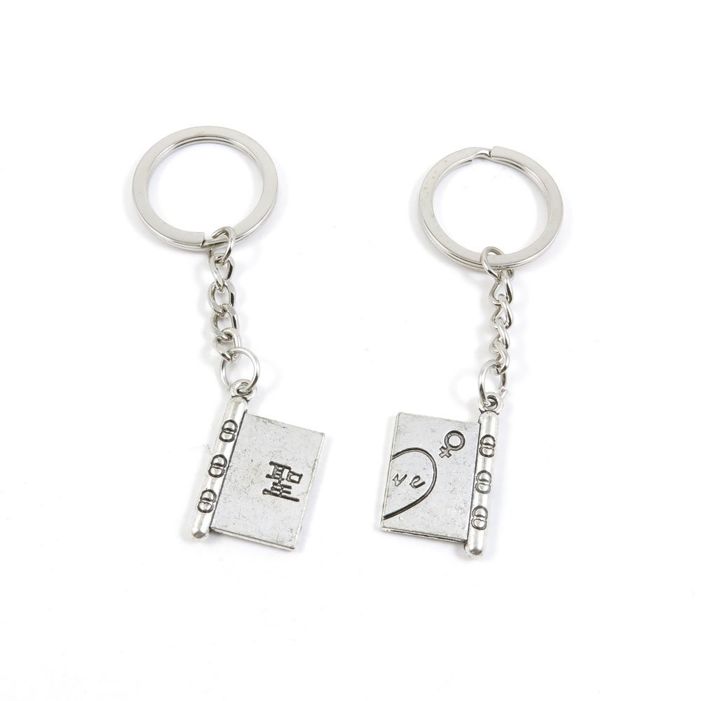 2 Pieces Keyring Keychain Keytag Key Ring Chain Tag Door Car Wholesale Jewelry Making Charms E2UI8 Holy Book