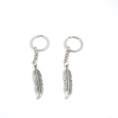 2 Pieces Keyring Keychain Keytag Key Ring Chain Tag Door Car Wholesale Jewelry Making Charms P1SJ2 Feather