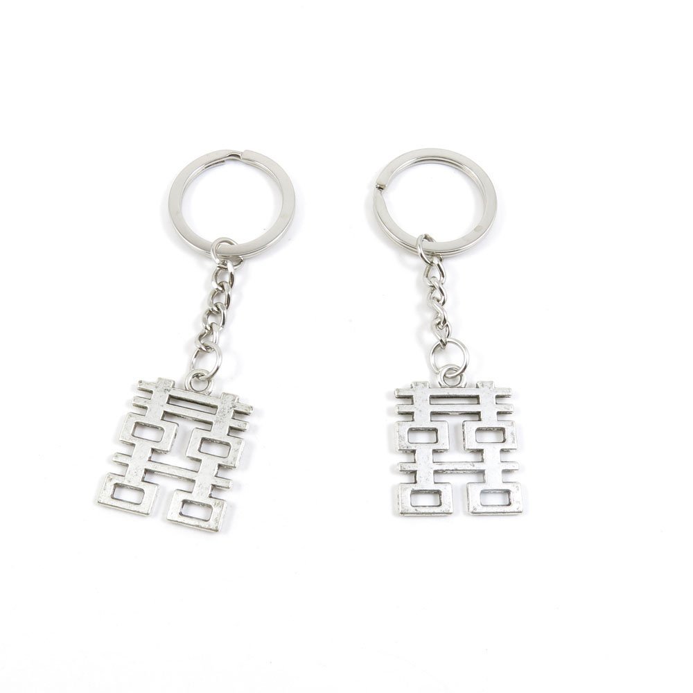 1 Pieces Keyring Keychain Keytag Key Ring Chain Tag Door Car Wholesale Jewelry Making Charms V4FA8 Double Happiness