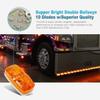 Partsam 5pcs Amber 10 LED Marker Light, Double Bullseye, [DOT Approved] Rectangle Clearance Lights for Trailer Truck Camper RV 12V view 2