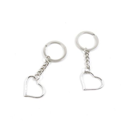 5 Pieces Keyring Key Ring G1IJ2 Love Heart Keychain Automotive Car Door Key Tags Findings Charms Chains