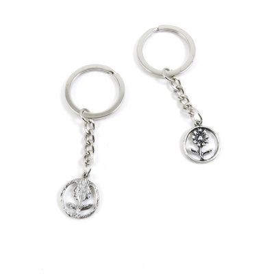 5 Pieces Keyring Key Ring R6LU6 Sunflower Keychain Automotive Car Door Key Tags Findings Charms Chains