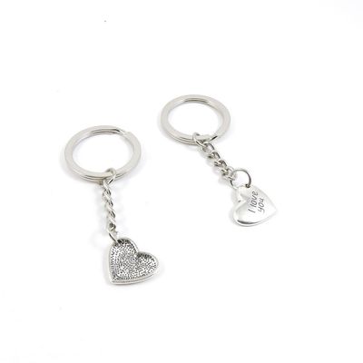 5 Pieces Keyring Key Ring V4DR1 I Love You Heart Keychain Automotive Car Door Key Tags Findings Charms Chains