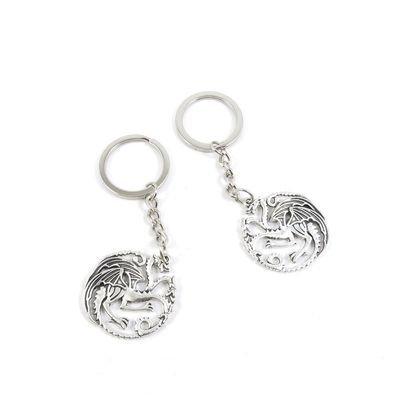 1 Pieces Keyring Key Ring O4IT7 Three Heads Dragon Keychain Automotive Car Door Key Tags Findings Charms Chains
