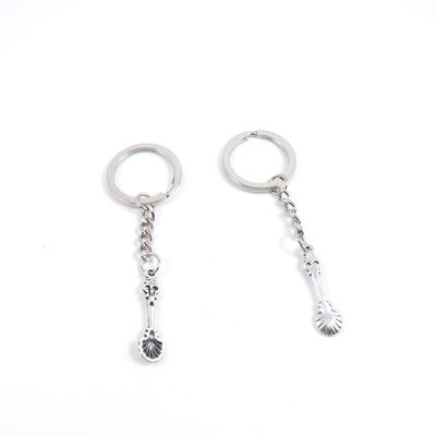 5 Pieces Keyring Key Ring R3ZX4 Spoon Keychain Automotive Car Door Key Tags Findings Charms Chains