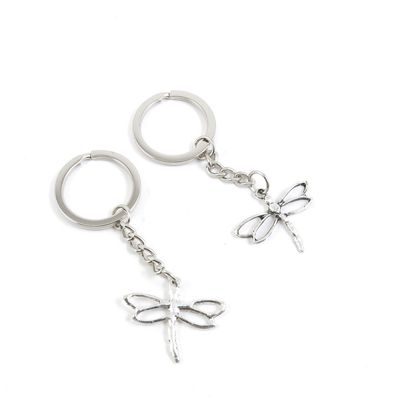 5 Pieces Keyring Key Ring E6SZ3 Dragonfly Keychain Automotive Car Door Key Tags Findings Charms Chains