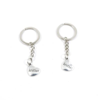 5 Pieces Keyring Key Ring T1KT2 Brother Love Heart Keychain Automotive Car Door Key Tags Findings Charms Chains