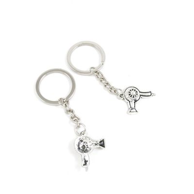 10 Pieces Keyring Key Ring X5RH2 Hair Dryer Keychain Automotive Car Door Key Tags Findings Charms Chains