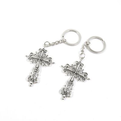 1 Pieces Keyring Key Ring B3JT8 Latin Cross Keychain Automotive Car Door Key Tags Findings Charms Chains
