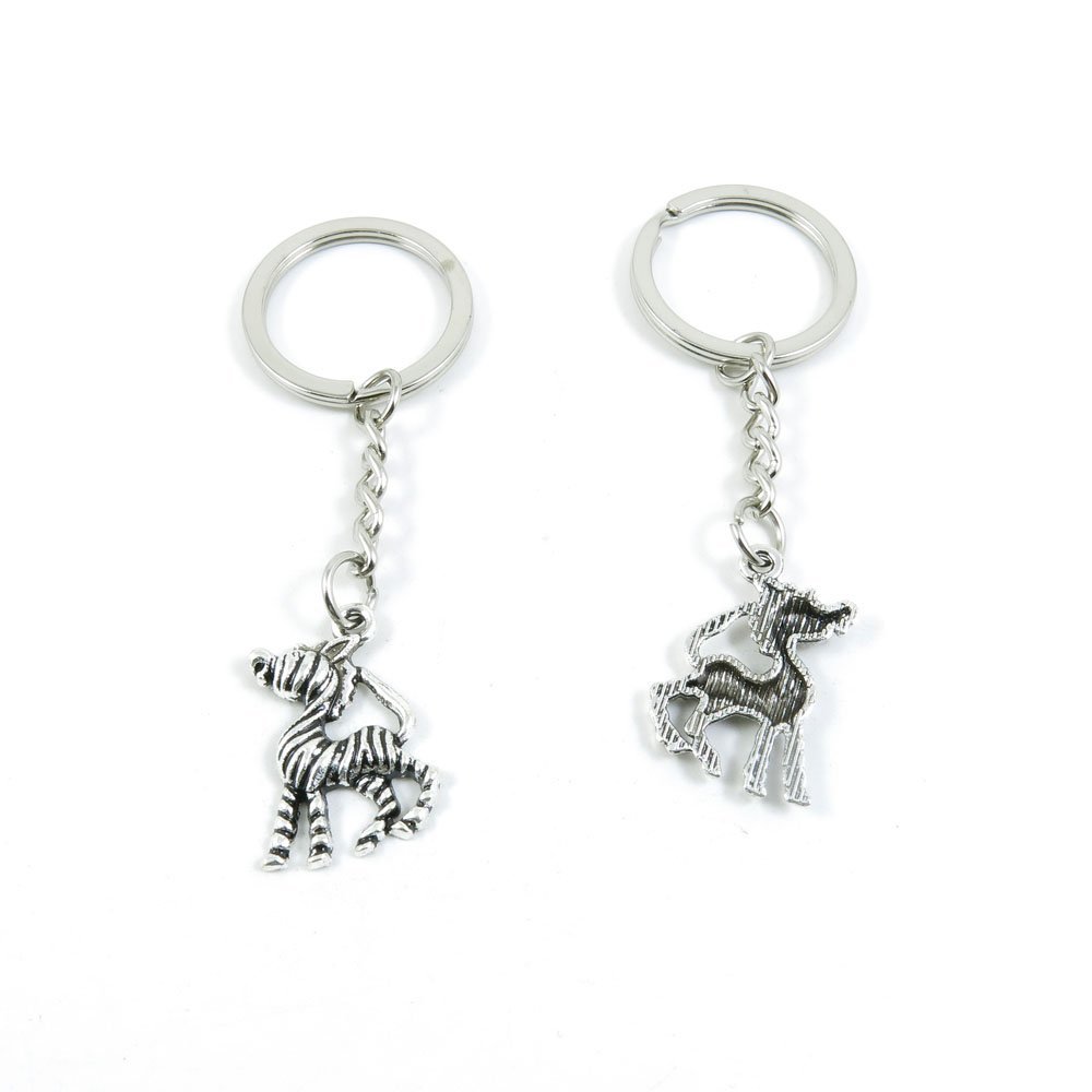 1 Pieces Keyring Keychain Keytag Key Ring Chain Tag Door Car Wholesale Jewelry Making Charms I8JC2 Zebra Horse