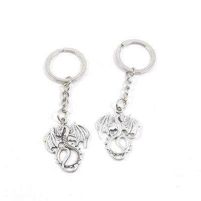 2 Pieces Keyring Keychain Keytag Key Ring Chain Tag Door Car Wholesale Jewelry Making Charms B1VG5 Dragon