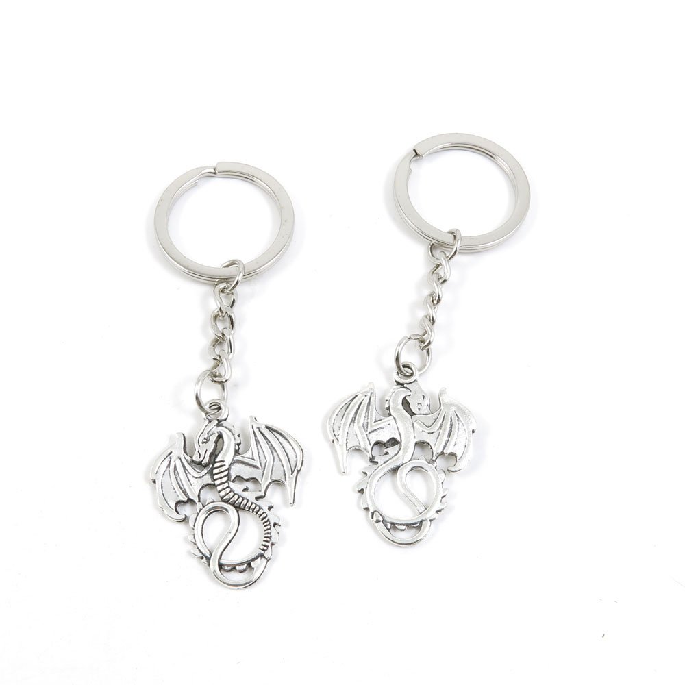2 Pieces Keyring Keychain Keytag Key Ring Chain Tag Door Car Wholesale Jewelry Making Charms B1VG5 Dragon