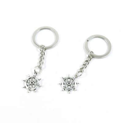 2 Pieces Keyring Keychain Keytag Key Ring Chain Tag Door Car Wholesale Jewelry Making Charms V3EJ3 Love Rudder