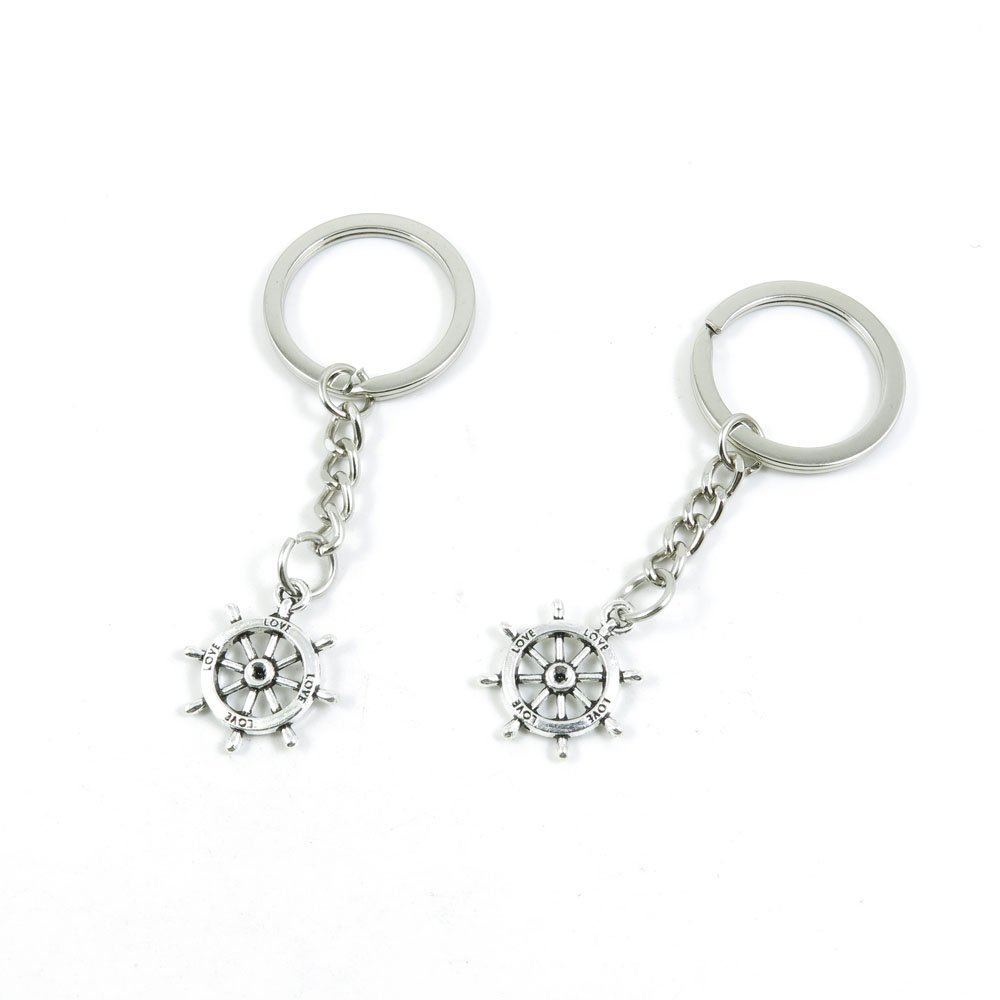 2 Pieces Keyring Keychain Keytag Key Ring Chain Tag Door Car Wholesale Jewelry Making Charms V3EJ3 Love Rudder