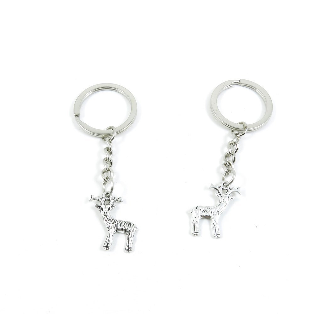 2 Pieces Keyring Keychain Keytag Key Ring Chain Tag Door Car Wholesale Jewelry Making Charms K1KK9 Deer Buck