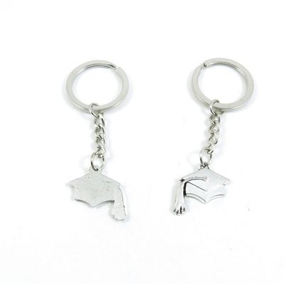 1 Pieces Keyring Keychain Keytag Key Ring Chain Tag Door Car Wholesale Jewelry Making Charms U3VZ3 Bachelor Masters Cap
