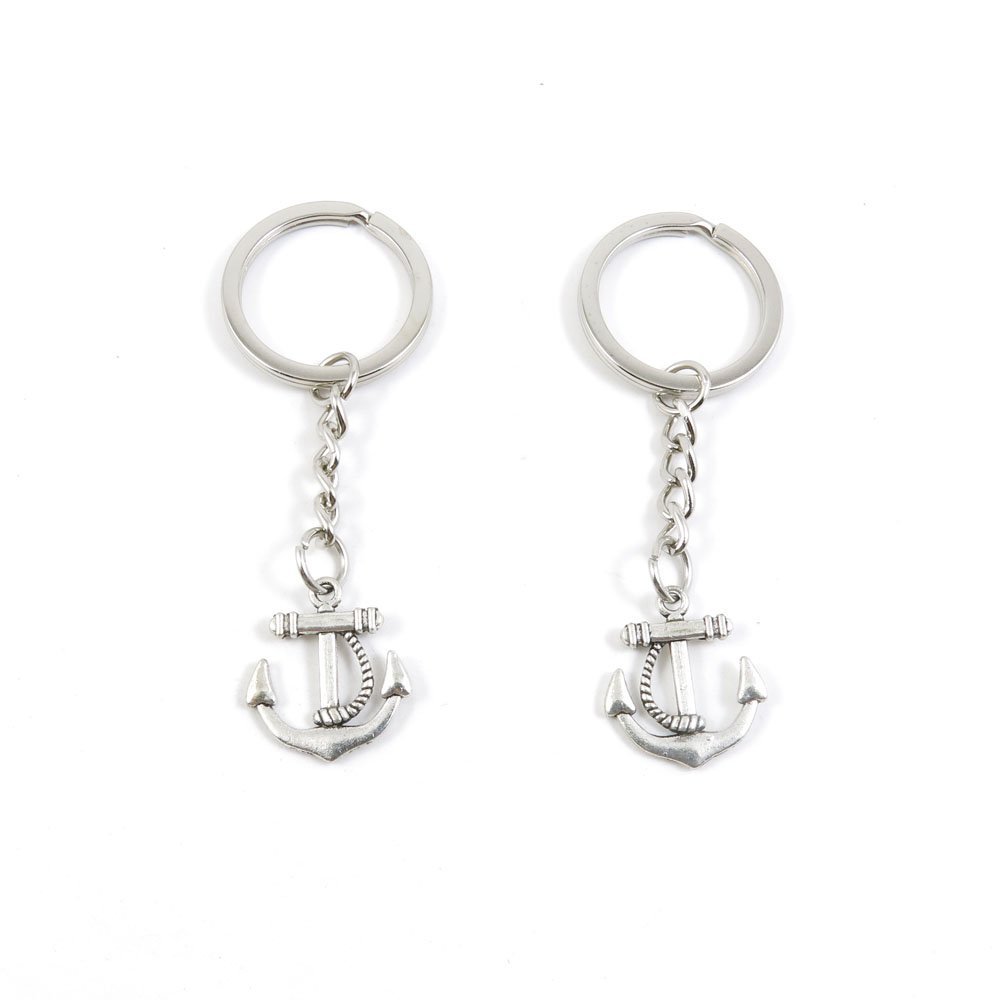 2 Pieces Keyring Keychain Keytag Key Ring Chain Tag Door Car Wholesale Jewelry Making Charms N8PX7 Boat Anchor