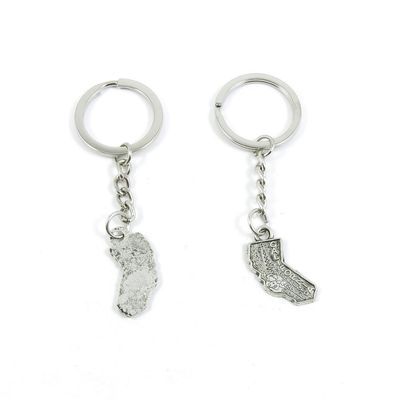 2 Pieces Keyring Keychain Keytag Key Ring Chain Tag Door Car Wholesale Jewelry Making Charms C3FA9 California Map Tag