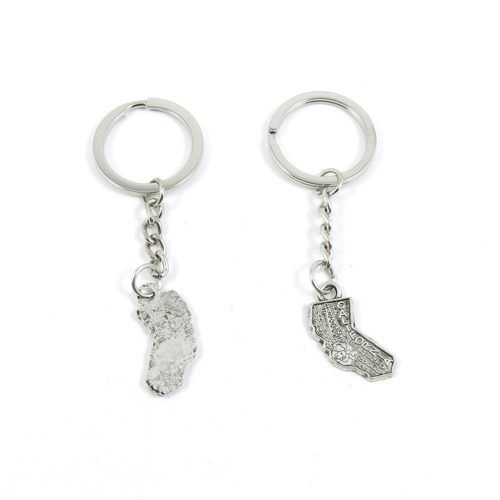 2 Pieces Keyring Keychain Keytag Key Ring Chain Tag Door Car Wholesale Jewelry Making Charms C3FA9 California Map Tag