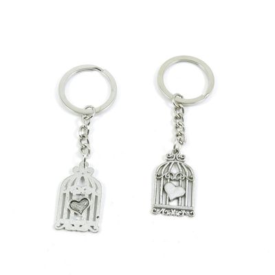 1 Pieces Keyring Keychain Keytag Key Ring Chain Tag Door Car Wholesale Jewelry Making Charms Z9QV8 Bird Cage Birdcage