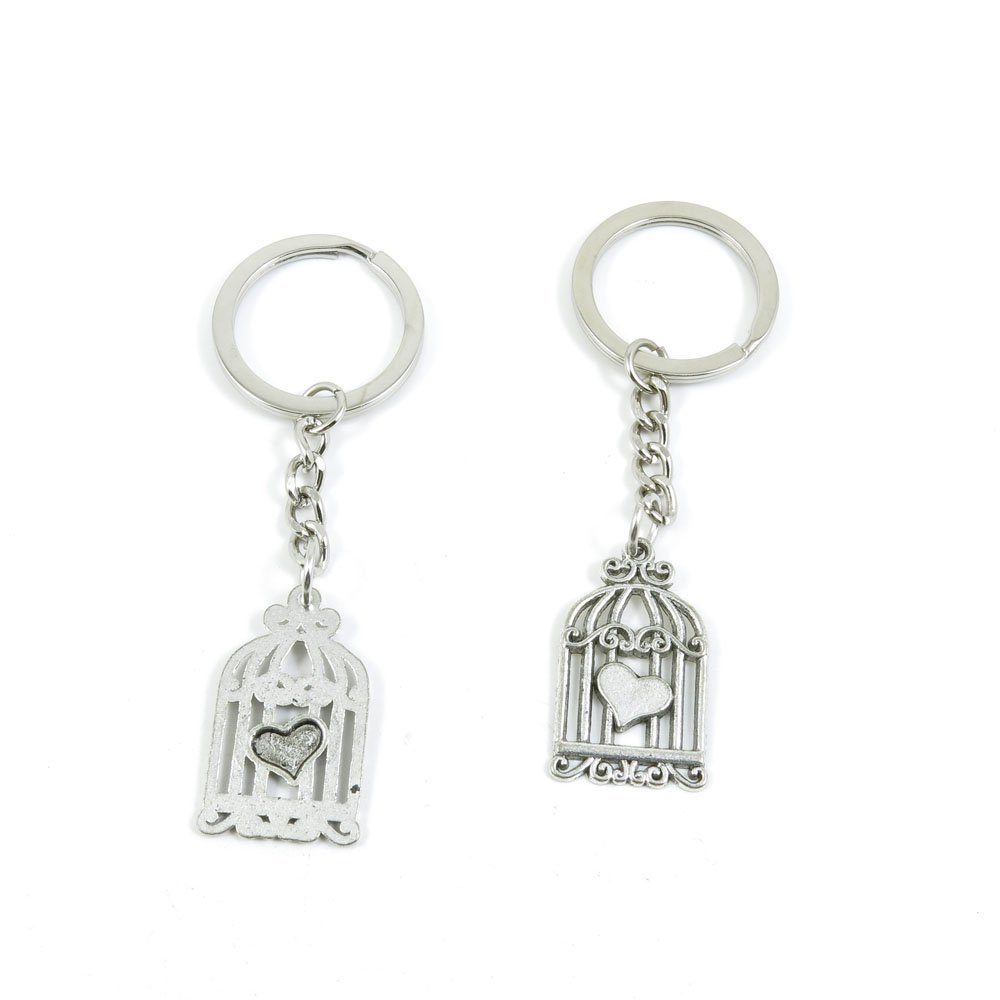 1 Pieces Keyring Keychain Keytag Key Ring Chain Tag Door Car Wholesale Jewelry Making Charms Z9QV8 Bird Cage Birdcage
