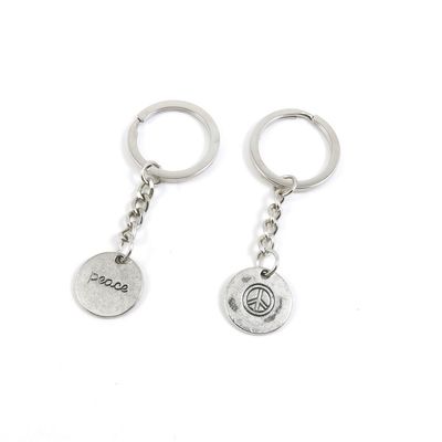 2 Pieces Keyring Keychain Keytag Key Ring Chain Tag Door Car Wholesale Jewelry Making Charms J3VZ0 Round Anti War Signs