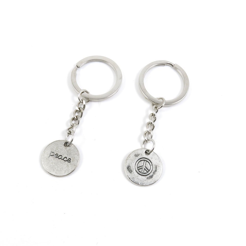 2 Pieces Keyring Keychain Keytag Key Ring Chain Tag Door Car Wholesale Jewelry Making Charms J3VZ0 Round Anti War Signs