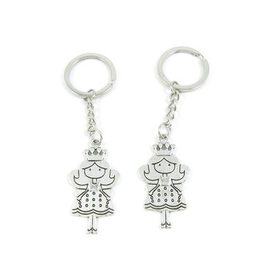 2 Pieces Keyring Keychain Keytag Key Ring Chain Tag Door Car Wholesale Jewelry Making Charms M4NY5 Princess