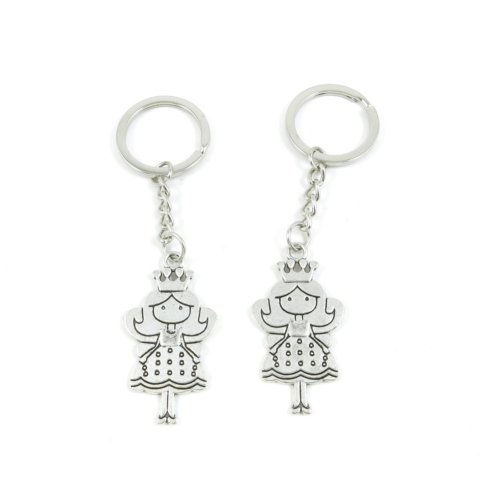 2 Pieces Keyring Keychain Keytag Key Ring Chain Tag Door Car Wholesale Jewelry Making Charms M4NY5 Princess