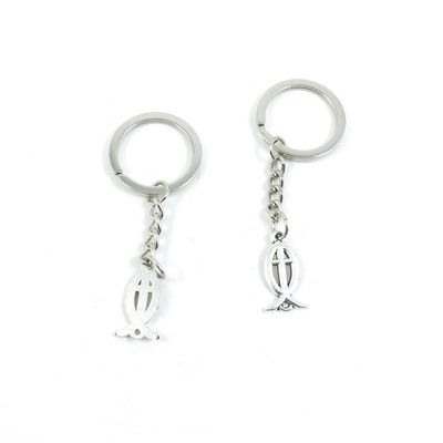 2 Pieces Keyring Keychain Keytag Key Ring Chain Tag Door Car Wholesale Jewelry Making Charms M6RN1 Fish Cross Connector