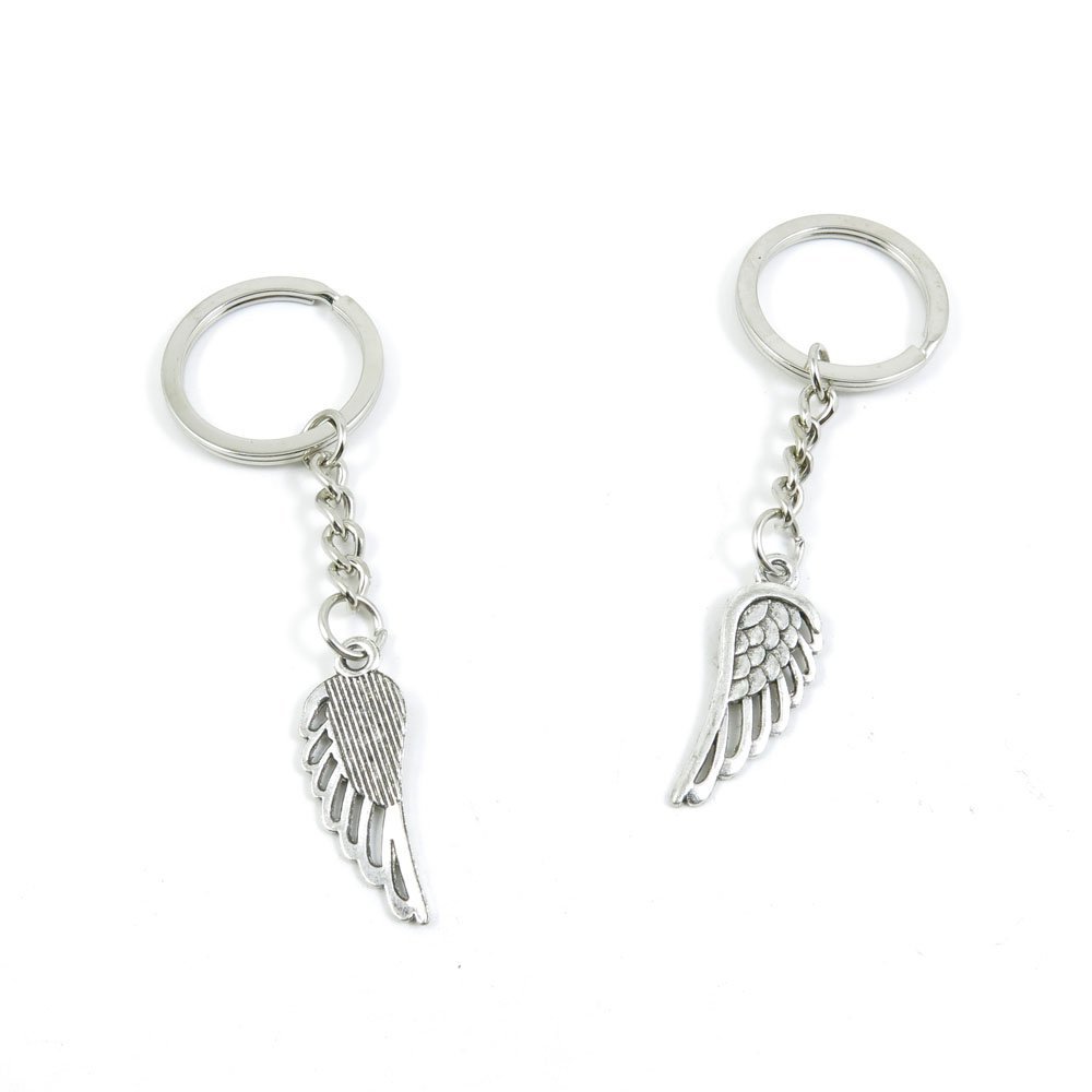 2 Pieces Keyring Keychain Keytag Key Ring Chain Tag Door Car Wholesale Jewelry Making Charms A5TH7 Angel Wings