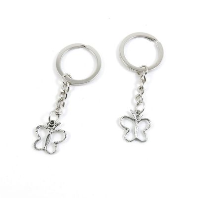 2 Pieces Keyring Keychain Keytag Key Ring Chain Tag Door Car Wholesale Jewelry Making Charms K3RY8 Butterfly