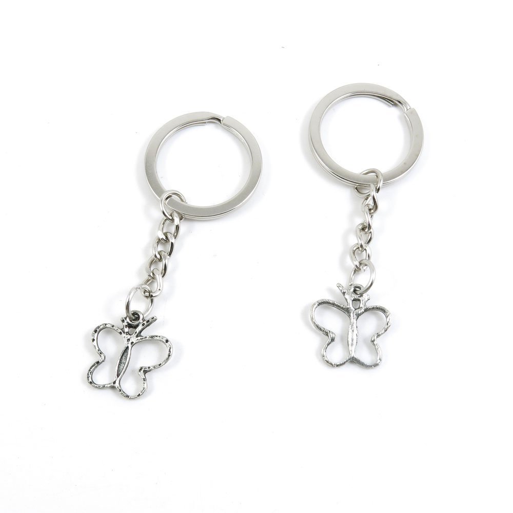2 Pieces Keyring Keychain Keytag Key Ring Chain Tag Door Car Wholesale Jewelry Making Charms K3RY8 Butterfly