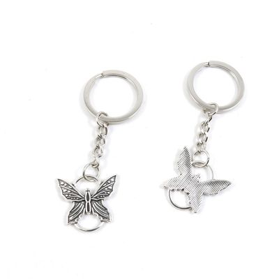 2 Pieces Keyring Keychain Keytag Key Ring Chain Tag Door Car Wholesale Jewelry Making Charms S6SF1 Butterfly Connector