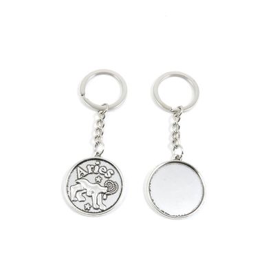 1 Pieces Keyring Keychain Keytag Key Ring Chain Tag Door Car Wholesale Jewelry Making Charms N3XI3 Aries Round Cabochon Base