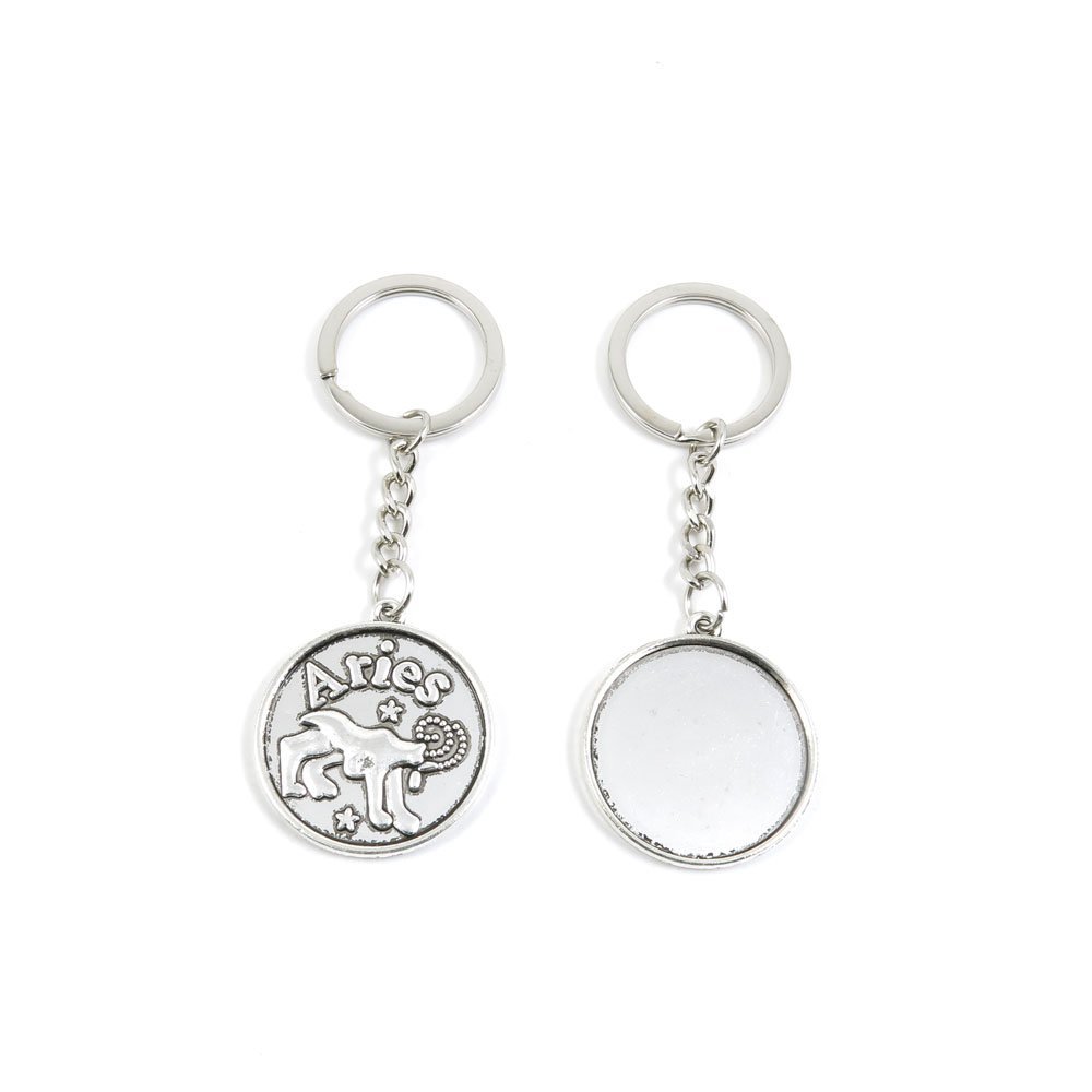 1 Pieces Keyring Keychain Keytag Key Ring Chain Tag Door Car Wholesale Jewelry Making Charms N3XI3 Aries Round Cabochon Base
