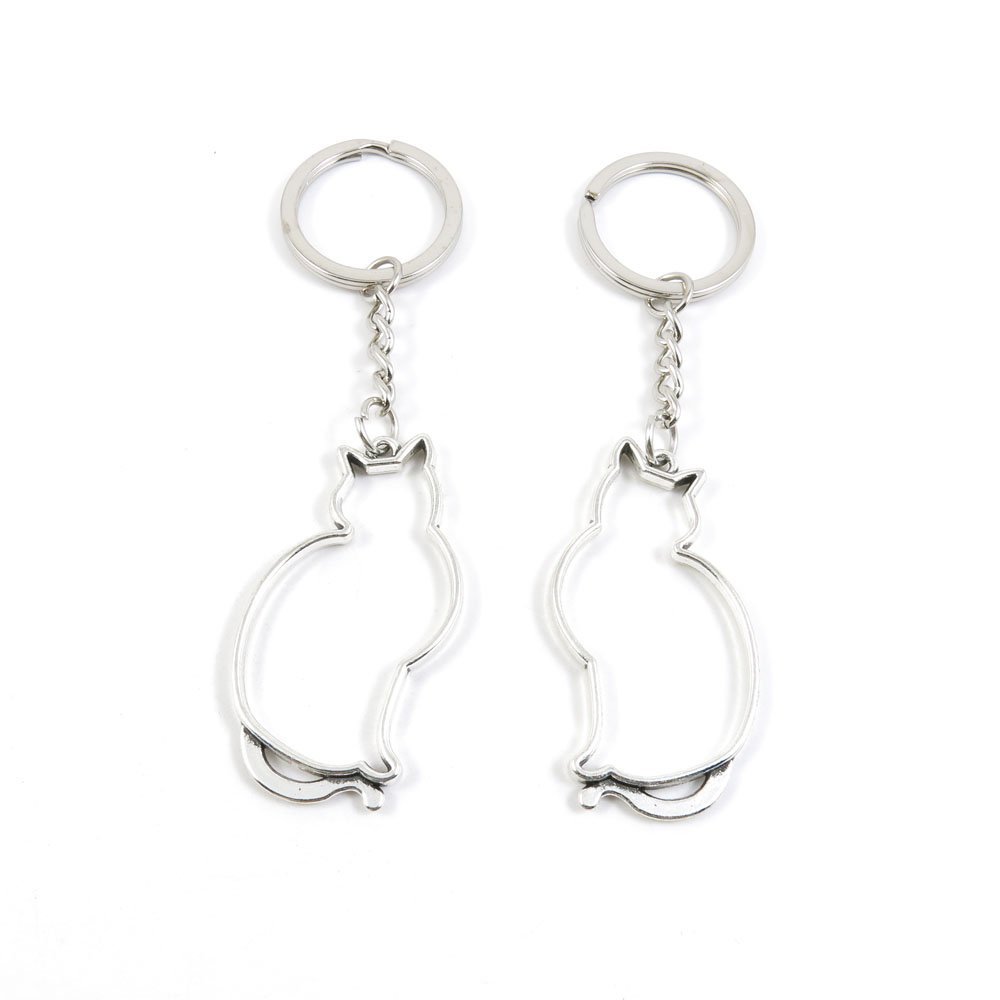 1 Pieces Keyring Keychain Keytag Key Ring Chain Tag Door Car Wholesale Jewelry Making Charms N2VO2 Hollow Cat Frame