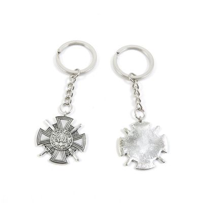 1 Pieces Keyring Keychain Keytag Key Ring Chain Tag Door Car Wholesale Jewelry Making Charms I9RE3 Sword Cross Shield